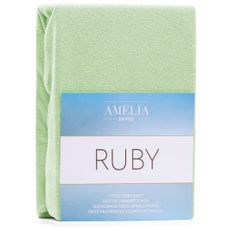 Froté prestieradlo s gumou AmeliaHome Ruby svetlozelené, velikost 220-240x220+30