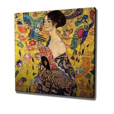 Wallity Reprodukcia obrazu Lady with fan KC242 45x45 cm