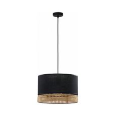 Luster na lanku PAGLIA 1xE27/15W/230V čierna/ratan