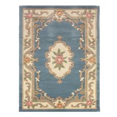 Modrý koberec z vlny Flair Rugs Aubusson, 120 × 180 cm