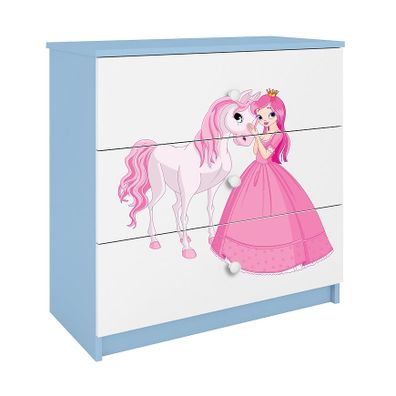Detská komoda  Babydreams modrá – Princezná 2