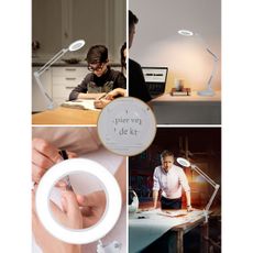 Brilagi - LED Stmievateľná stolná lampa s lupou LED/12W/5V 3000/4200/6000K biela