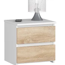 Ak furniture Noční stolek CL2 40 cm bílý/dub sonoma