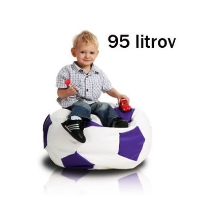 Sedací vak malá bielofialová futbalová lopta TiaHome