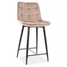 Signal Sametová barová židle CHIC 90 cm béžová