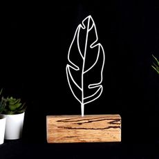 Hanah Home Kovová dekorácia Feather Mini 30 cm biela