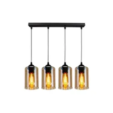 Čierne závesné svietidlo so skleneným tienidlom 10x65 cm Bistro - Candellux Lighting