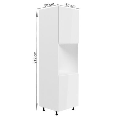 KONDELA Aurora D60P skrinka na vstavanú rúru biela / biely lesk