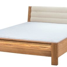 Szynaka Dvoulůžková postel Velvet II 76 160x200 z masivu s LED osvětlením dub Rustikal/béžová