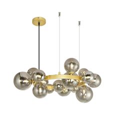 Brilagi - LED Luster na lanku MILLA 15xG9/3W/230V zlatá/dymová
