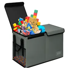 Skladací úložný box, sivá/čierna, DETER
