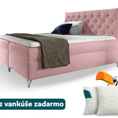 Wilsondo Čalúnená boxspring manželská posteľ Guliette s matracom - ružová Rozmer: 180x200