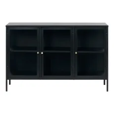 Čierna kovová vitrína 132x85 cm Carmel – Unique Furniture