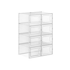 SONGMICS Plastové úložné boxy na topánky Petty 8 ks číre