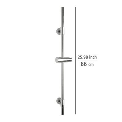 Nástenná sprchová tyč z nerezovej ocele v lesklej striebornej farbe 66 cm Basic - Wenko