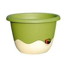 Samozavlažovací závesný kvetináč Mareta, šedá + zelená, 30 cm, Plastia, pr. 30 cm