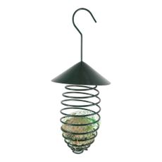 Tmavozelené kovové kŕmidlo so strechou Esschert Design, ⌀ 10,8 cm