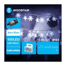 Aigostar - LED Vonkajšia vianočná reťaz 100xLED/8 funkcií 13m IP44 studená biela