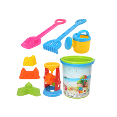 LEAN TOYS Súprava farebných hračiek do piesku – mlyn, náradie, formičky