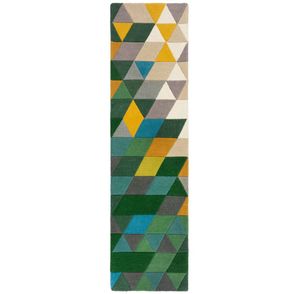 Flair Rugs koberce Ručne všívaný behúň Illusion Prism Green/Multi - 60x230 cm