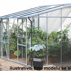 Skleník k stene VITAVIA IDA 5200 polykarbonát strieborný Dekorhome Polykarbonát 4 mm