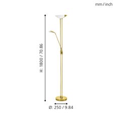 Eglo 93877 - LED stmievateľná lampa BAYA 1 LED/20W + LED/2,5W mosadz