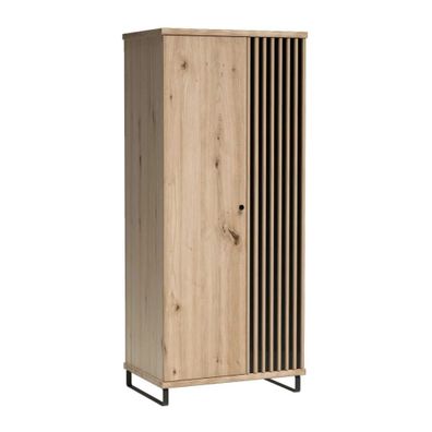 KONDELA Koli C-1 dvojdverová šatníková skriňa dub artisan / čierna
