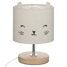 DekorStyle Dětská noční lampa CAT krémová