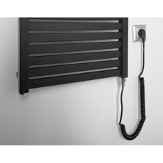 Aqualine - Kúpeľňový elektrický radiátor TONDI-E 500W/230V 133 cm matná čierna
