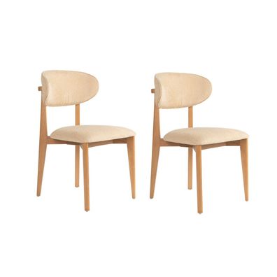 Sada jedálenských stoličiek Lionte Beige and LightOak, 2 ks