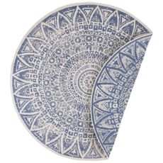 Mujkoberec Original , Kusový koberec  Nora 104162 Blue Creme kruh – na von aj na doma, 200x200 (priemer) kruh, modrá, chodba / predsieň