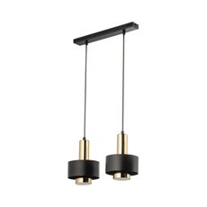 Luster na lanku RIF LUX 2xGX53/12W/230V čierna/zlatá