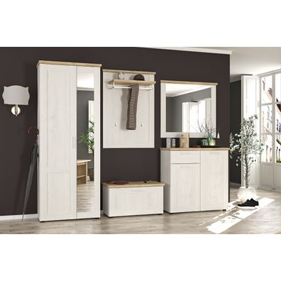 NABBI Lavrion H vešiakový panel s policou sosna Andersen / dub artisan