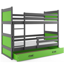 Interbeds Rico poschodová posteľ 190cm x 80cm borovicové drevo sivo-zelená