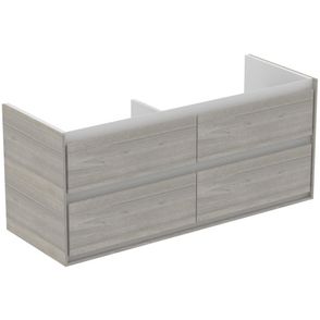 Kúpeľňová skrinka pod umývadlo Ideal Standard Connect Air 120x44x51,7 cm v kombinácii šedý dub / biela mat E0822PS