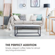 Besoa Volos T100, konferenčný stolík, 100 x 40 x 50 cm, mramor, interiér & exteriér, čierny/biely