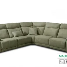 Rohová sedacia súprava CONTINENTAL rohová s funkciou relax, elektrické, zelená (plutone 24 verde salvia)