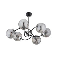 Luster na tyči AURORA 6xE14/10W/230V čierna/chróm