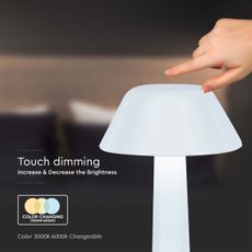 LED Stmievateľná nabíjacia stolná lampa LED/1W/5V 3000-6000K biela