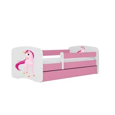 Kocot kids Detská posteľ Babydreams jednorožec ružová, varianta 70x140, se šuplíky, s matrací
