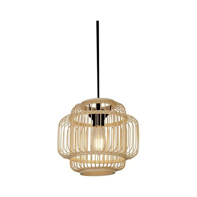 Searchlight 61089CW - Luster na lanku MADELINE 1xE27/7W/230V pr. 29 cm bambus
