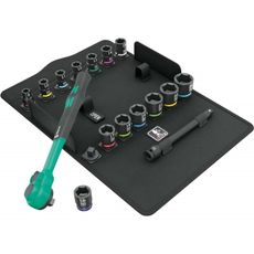 Wera 005530 Zyklop Comfort 3/8" račňa vrátane nástrčných hlavíc 8 ÷ 24 mm, 8100 SB 12 (sada 16 dielov)