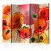 Paraván Velvet poppies Dekorhome 135x172 cm (3-dielny)