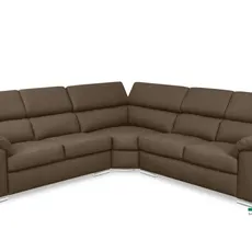 Kožená rohová sedacia súprava LOREN II XL, hnedá (madras - 111 bark)