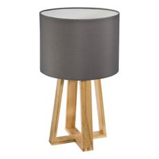 Atmosphera - Stolná lampa MOLU 1xE27/25W/230V borovica/šedá