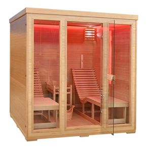 Suchá sauna s ohrievačom 2 osoby, s ležadlami 180x180x190cm 8,0kW