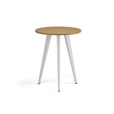 Konferenčný stôl PRIMO VIBE, priemer 60 cm, biela podnož, buk