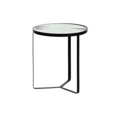 Kovový odkladací stolík so sklenenou doskou BePureHome Fly, ⌀ 45 cm