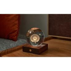 Tmavohnedá stmievateľná stolová lampa so skleneným tienidlom (výška 12 cm) Amber - Gingko