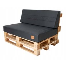 Golden Garden Paletové sedenie GG82 - podsedák a vankúš 120cm x 80cm x 15cm prešívaný eco koža čierna